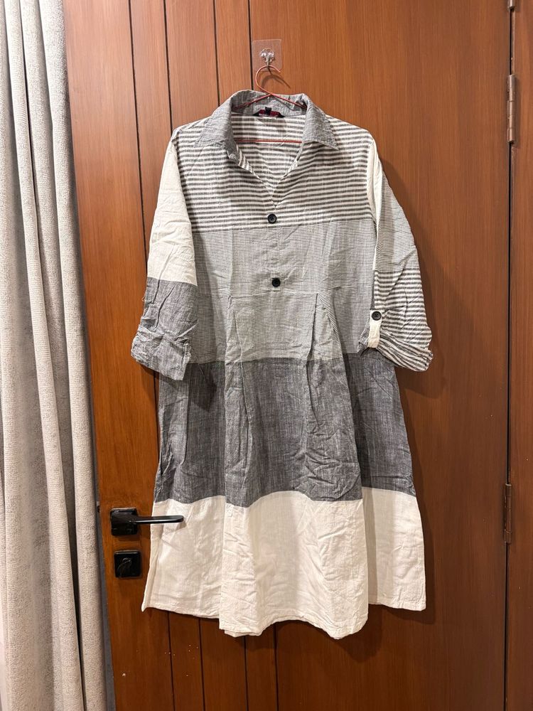Striped Casual linen  Dress