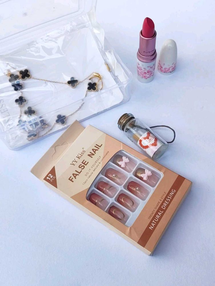 lv jewellery set nails lipstick combo valentine sp