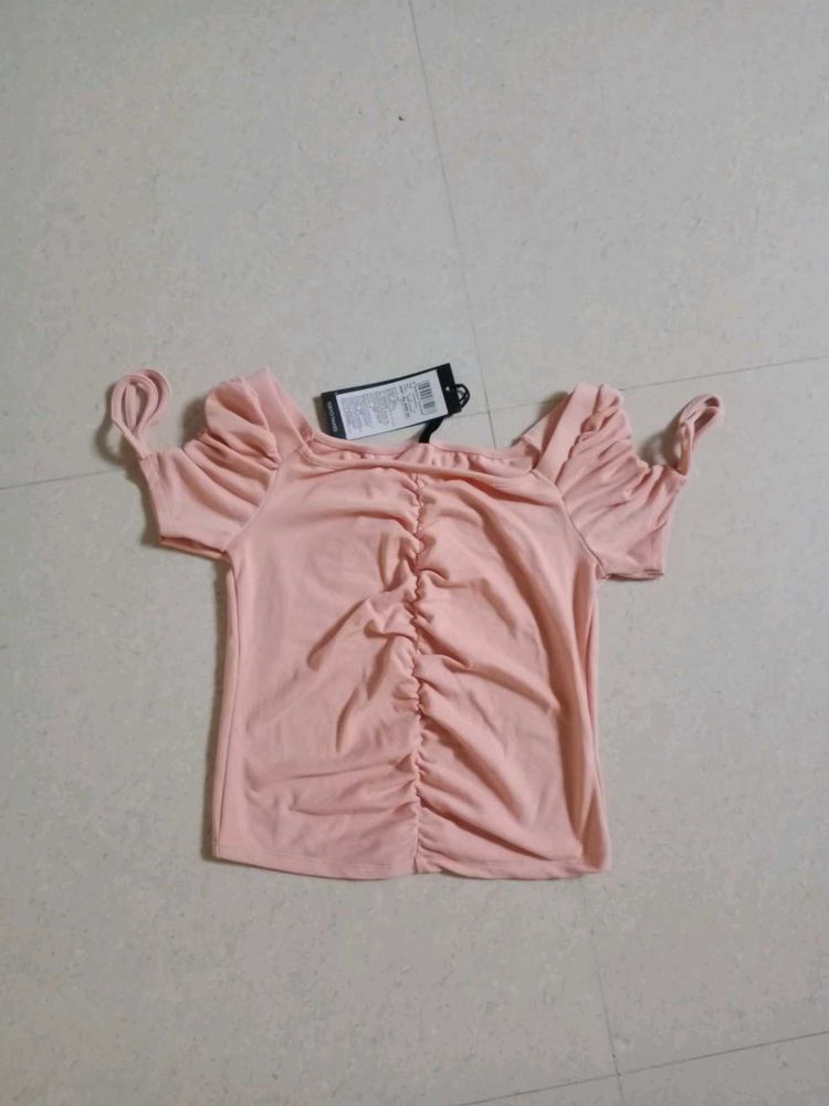 Peach Ruched Top