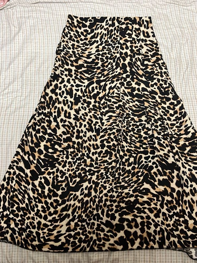 Animal Print Midi Skirt