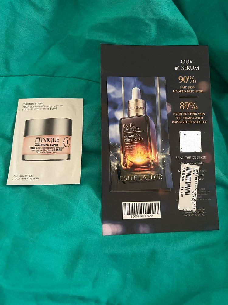 Clinique Moisture Surge&amp; Estee Lauder serum sample