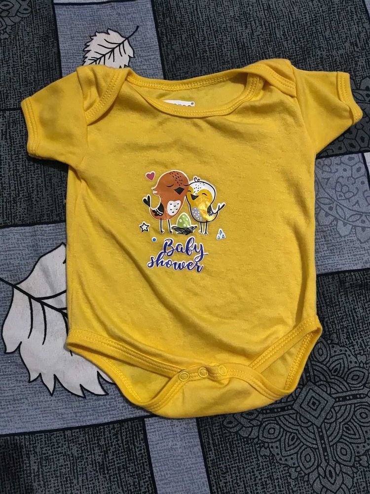 Cute Yellow Baby Bodysuit
