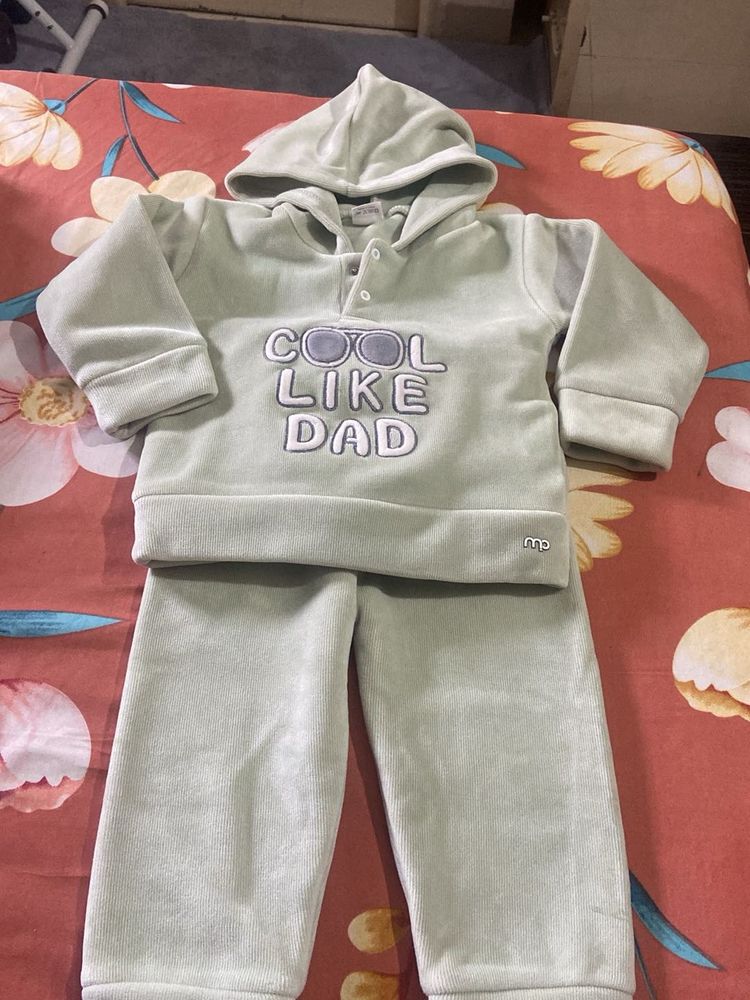 Cute 'Cool Like Dad' Velour Tracksuit