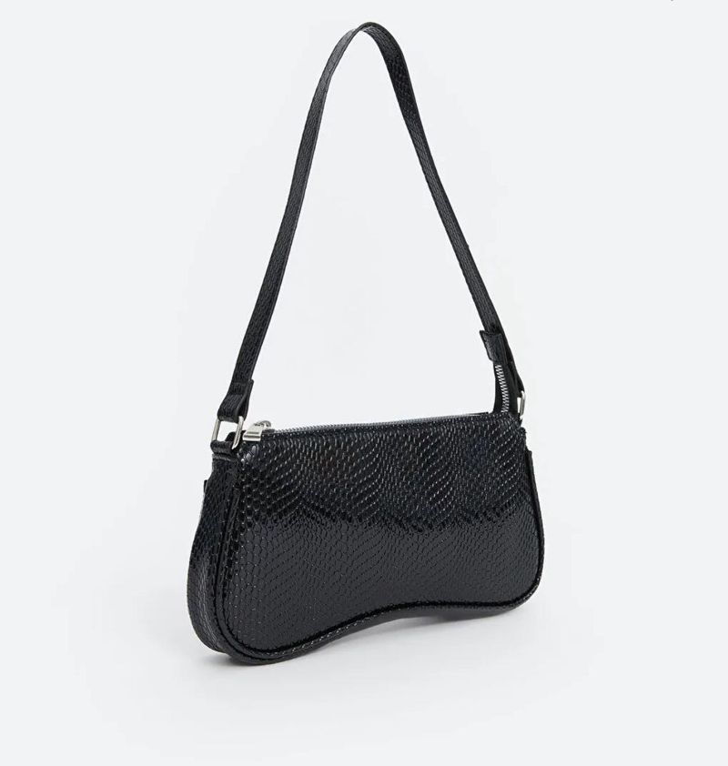 H&amp;M black baguette shoulder bag