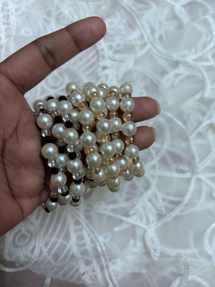 Pearl Beaded Bracelets Stack