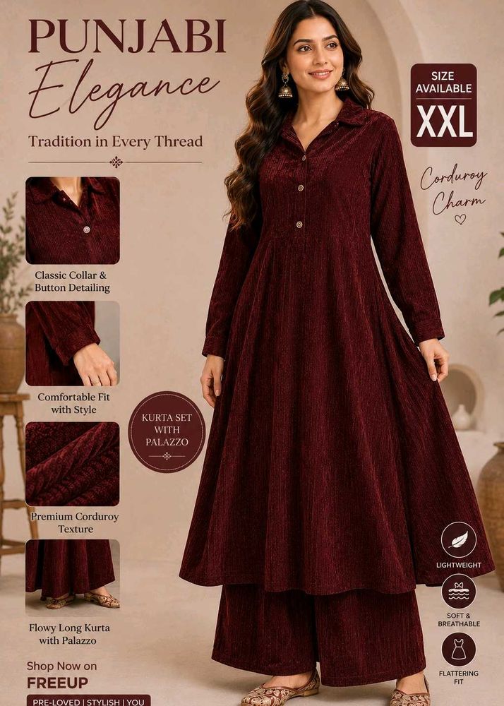 Maroon Dress with Palazzo Set | Worn Once