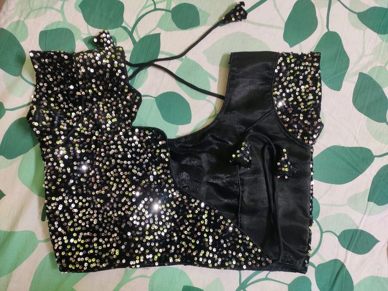 Black Sequin Blouse