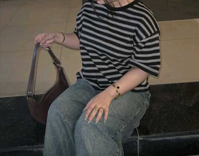 Classic Black &amp; White Striped Tee