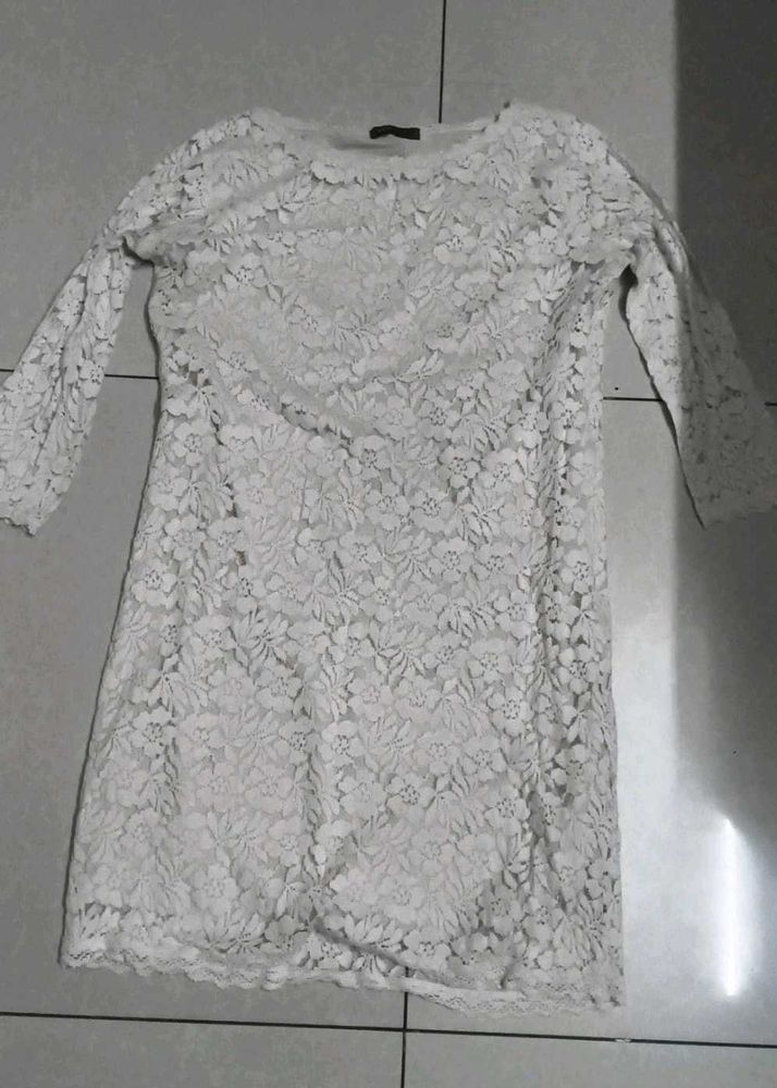 Elegant White Lace Dress