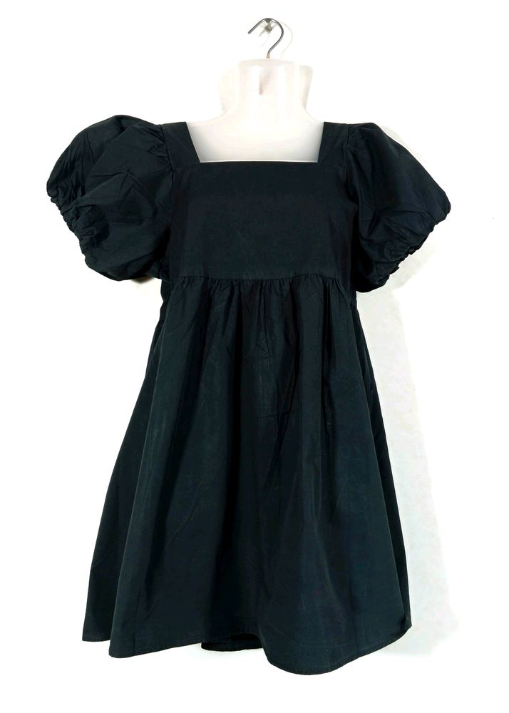 Black Puffy Sleeved Dress (Women)