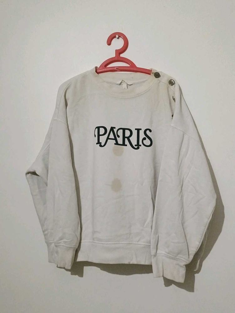 White Paris Sweatshirt