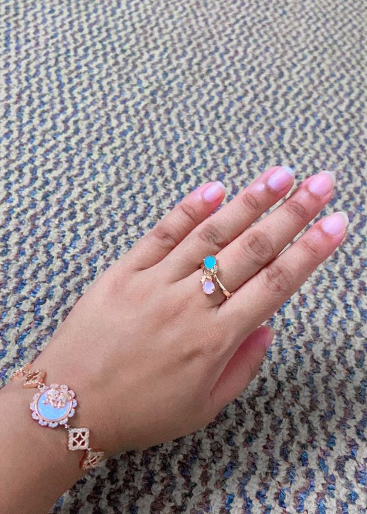 AD combo bracelet nd ring with 2 gold bangles