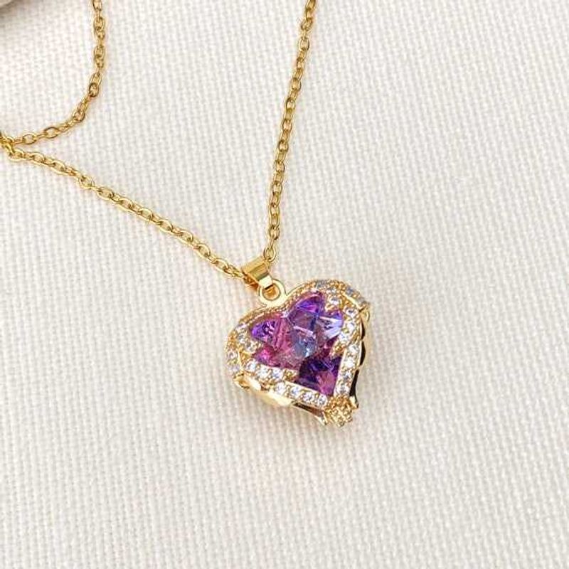 Heart ❤️ shape Pendant With Chain 2 Pair