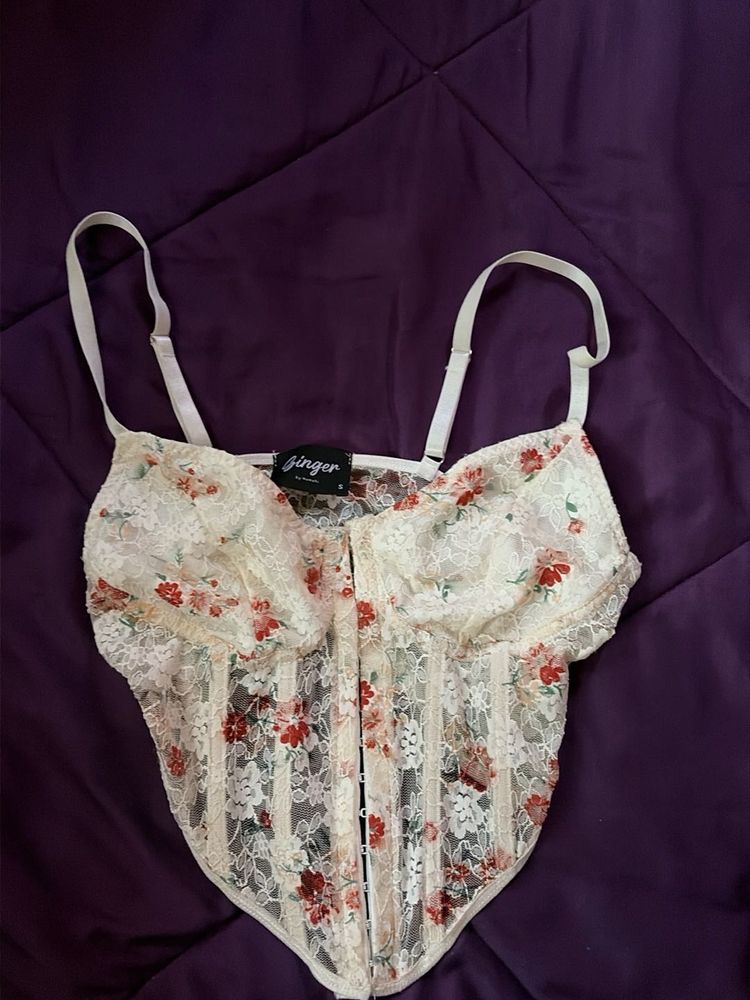 Floral Lace Corset Top