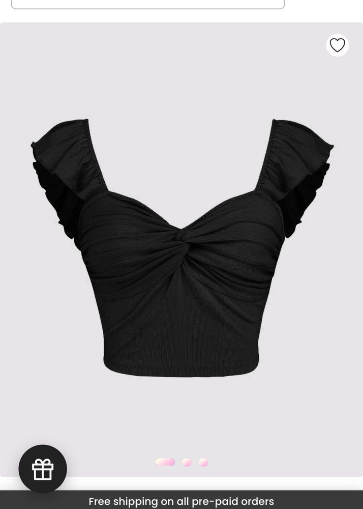 Chic Black Twist Front Crop Top
