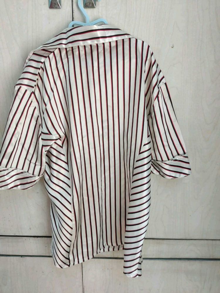 Striped Satin Shirt