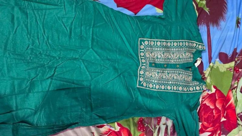 Embroidered Teal Kurta Set