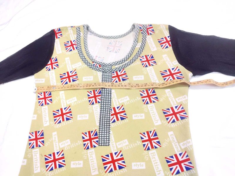 British Flag Print Top America piece