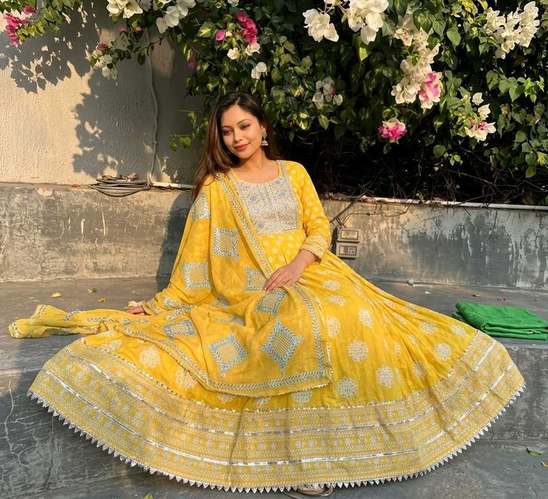 Vibrant Yellow Anarkali Kurta Set