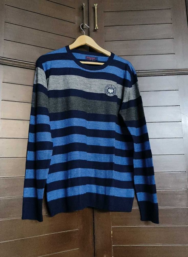 Allen Solly Men Striped Crew Neck Sweater