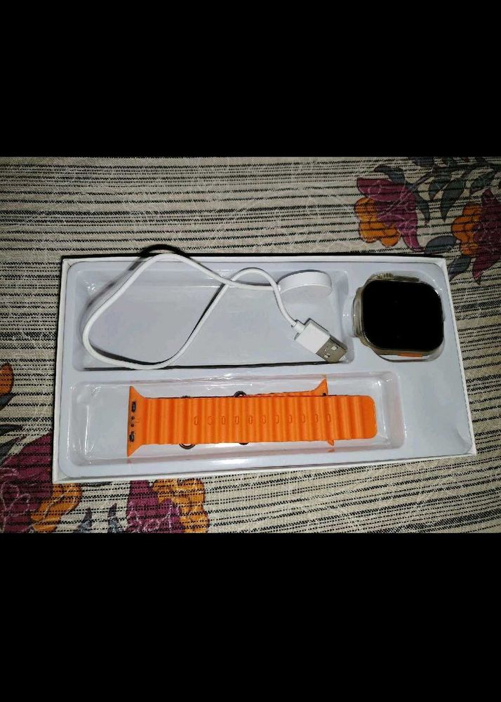 Smartwatch with Orange Strap