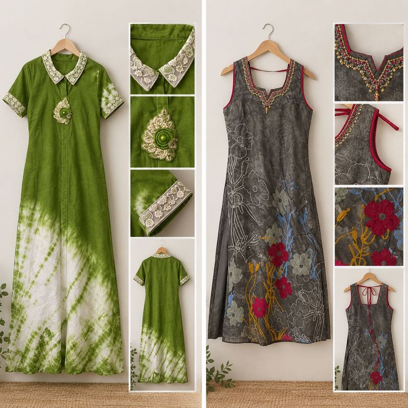 2 Embellished Floral Kurta