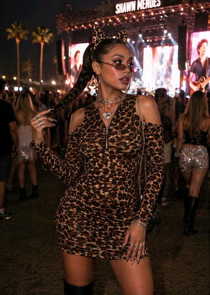 🦁 Leopard Print Bodycon Dress