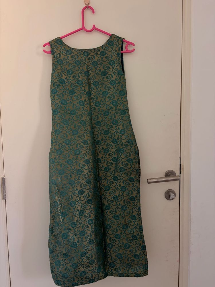 Elegant Teal Brocade Kurta