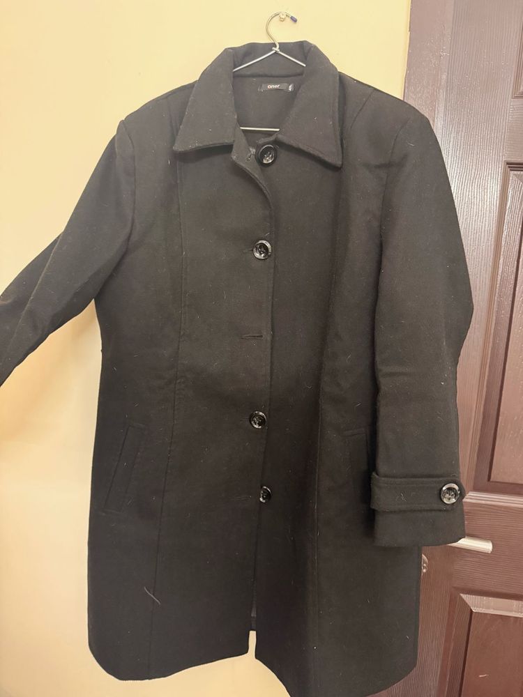Classic Black Button-Up Coat