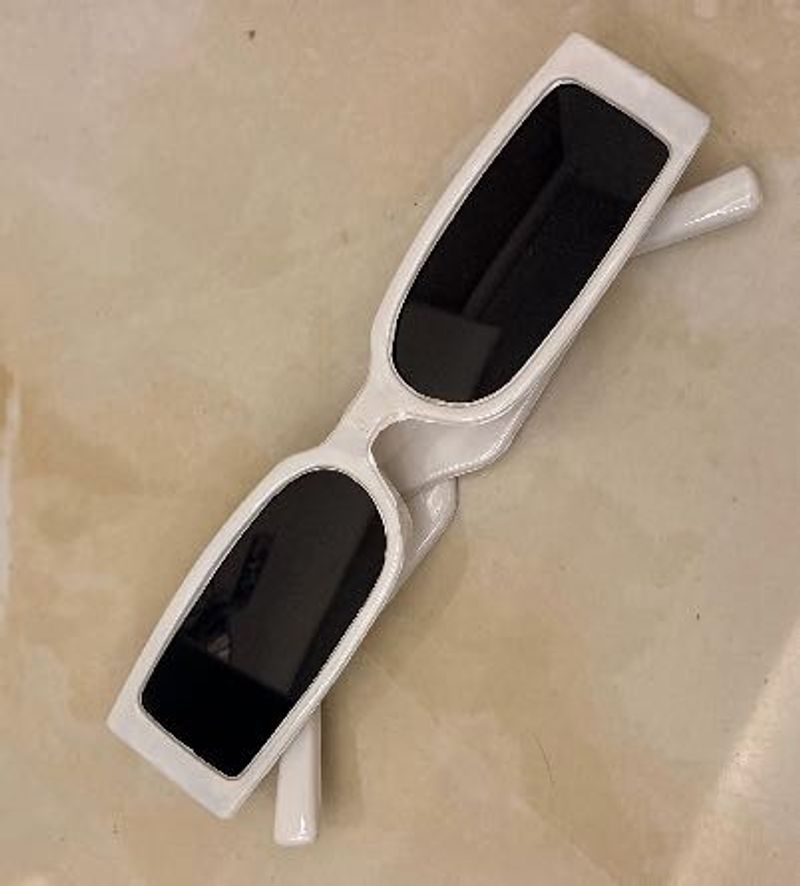 Stylish White Rectangle Sunglasses