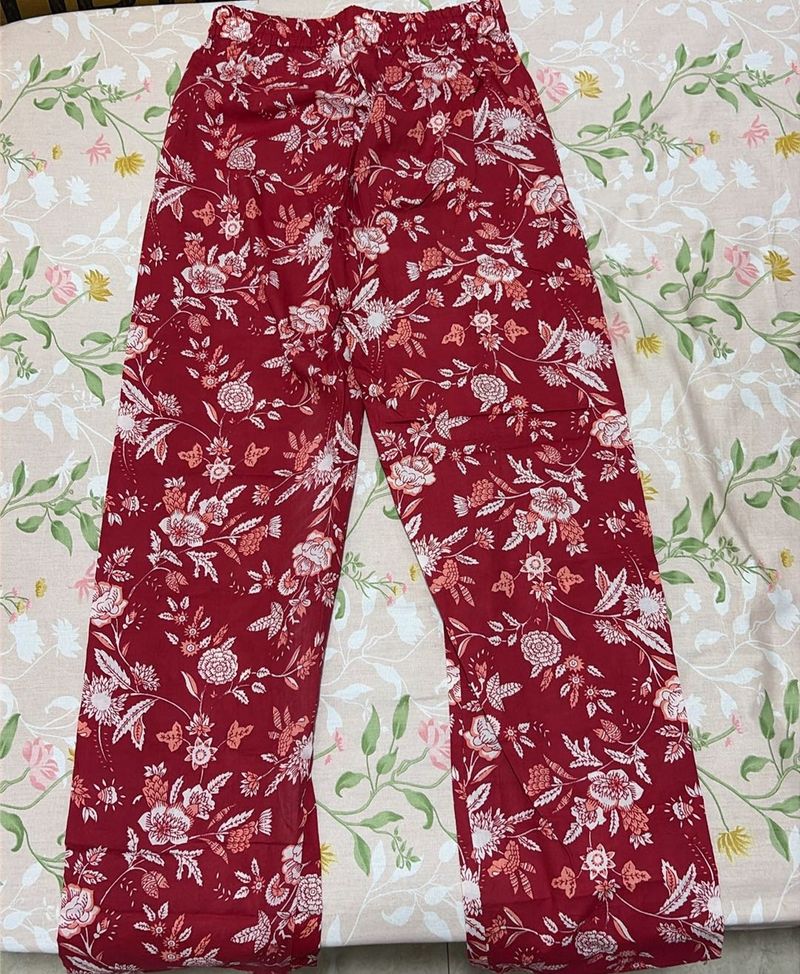 Boho Floral Print Palazzo Pants