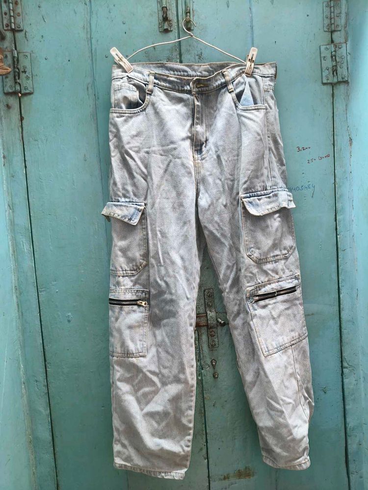 Light Wash Cargo Jeans