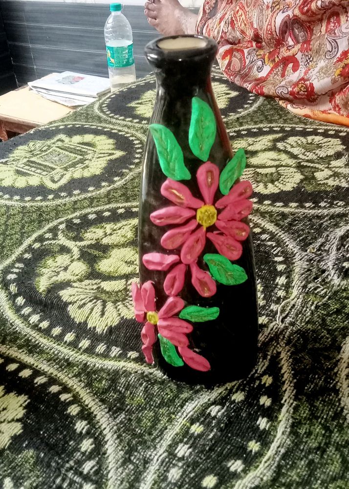 Flower Pot With Clay Art 🎨