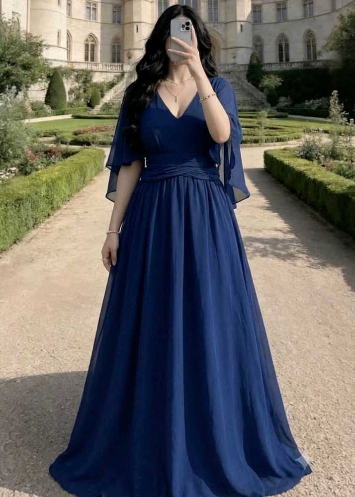 Elegant Navy Blue Gown