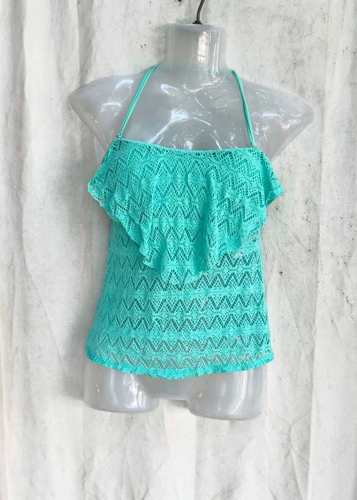 Aqua Lace Bikini Top