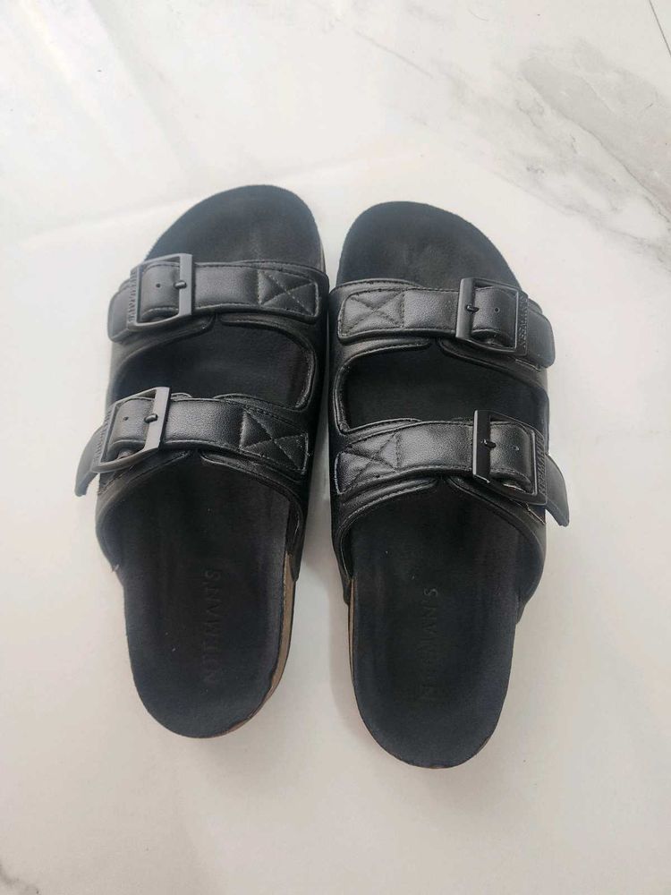 NEEMAN'S - Black Double Strap Comfort Sandals
