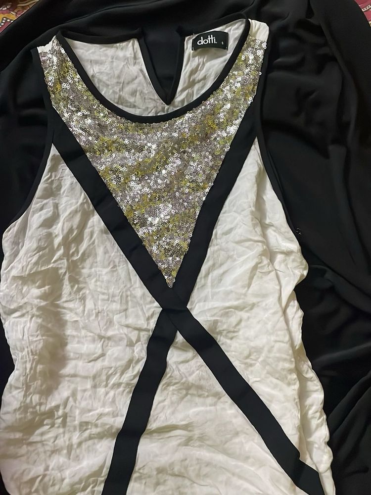 Sparkling Sequin Yoke Top