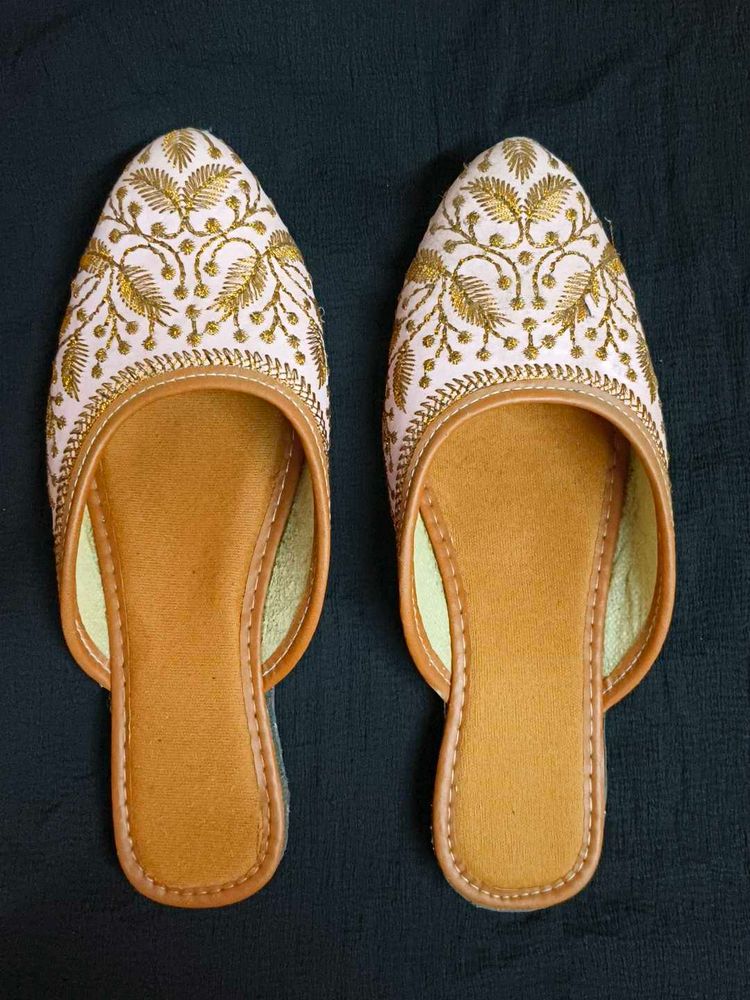 Elegant Embroidered Flat Sandals