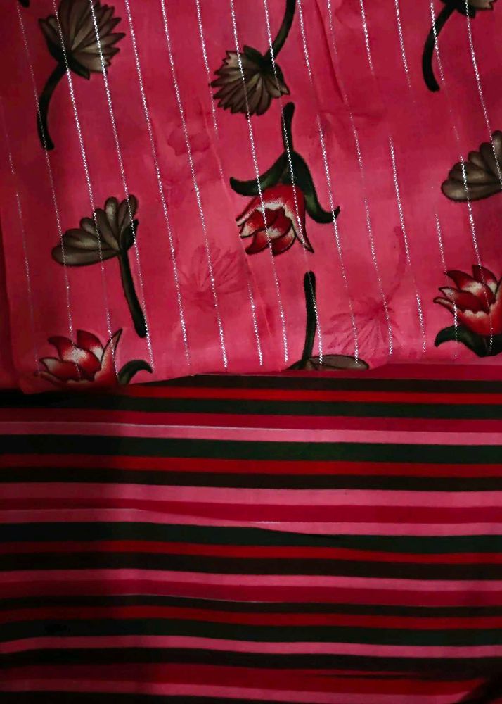 Vibrant Floral Print Dress Material
