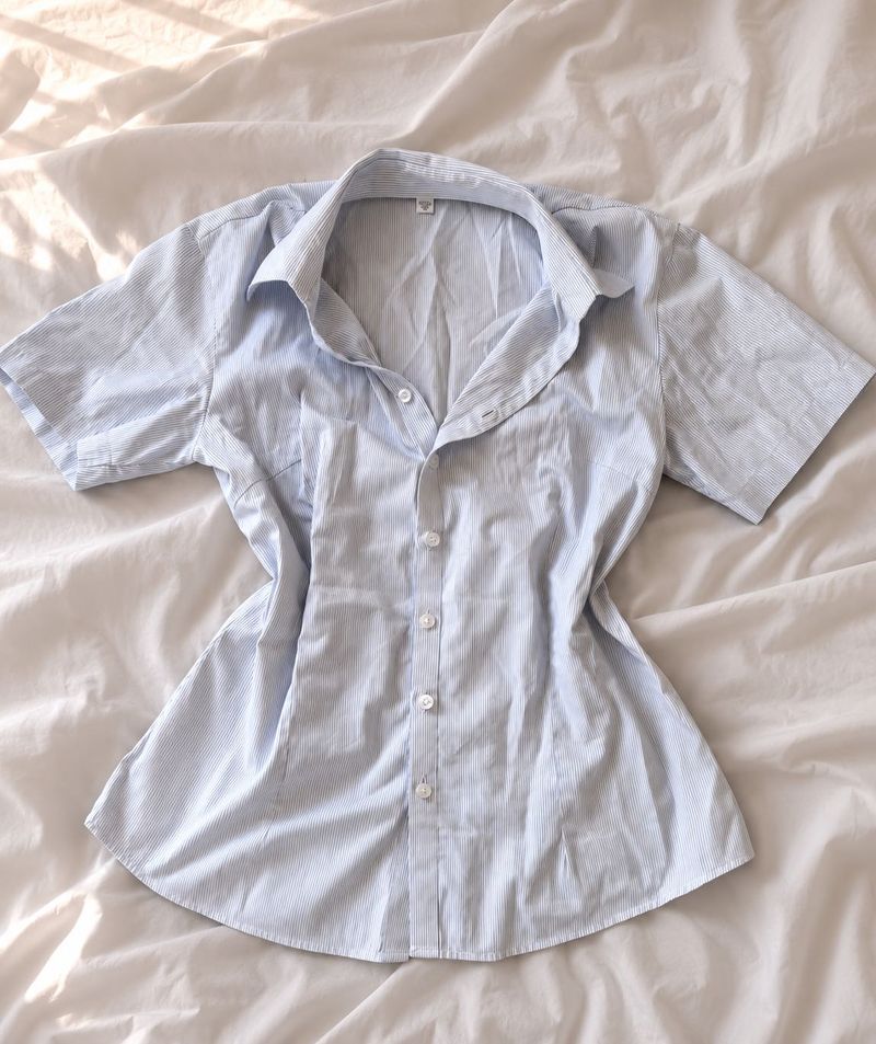 Light Blue Striped Button-Up Shirt
