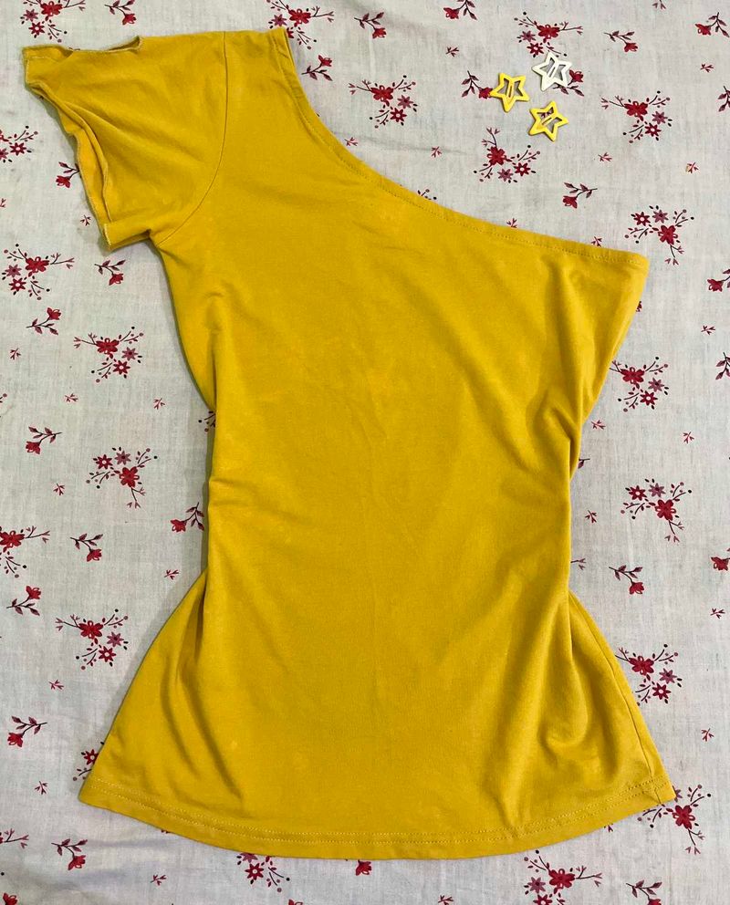 Yellow One-Shoulder Top
