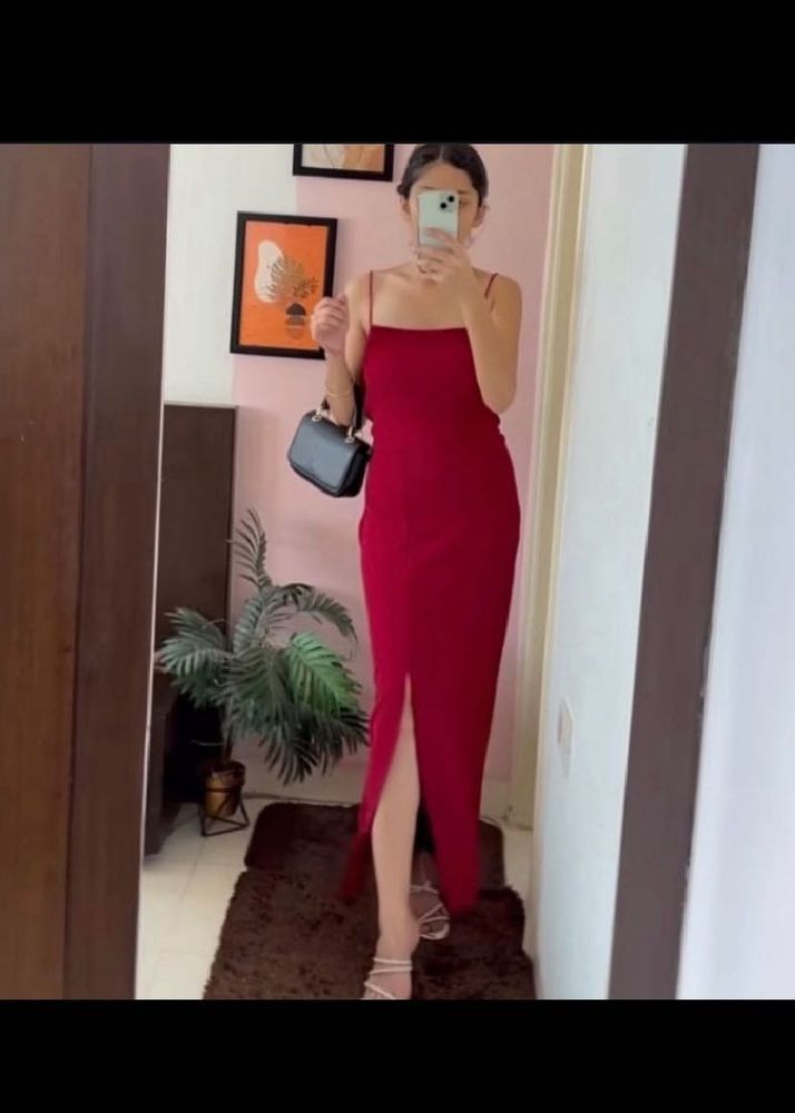 Red Maxi Slip Dress