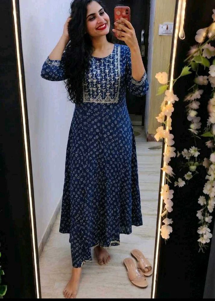 Elegant Blue Printed gown