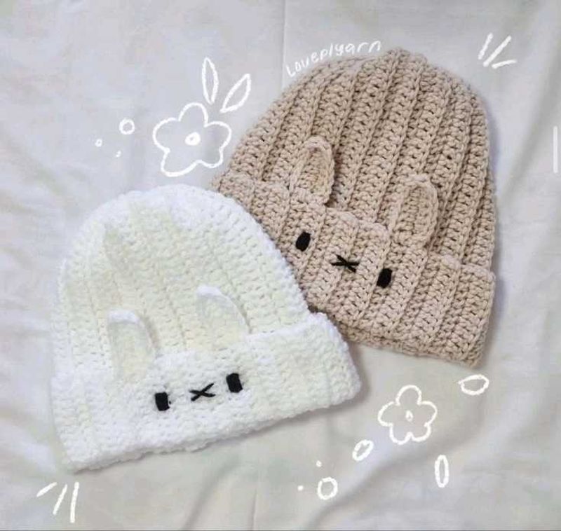 Handmade Crochet Bunny Beanies
