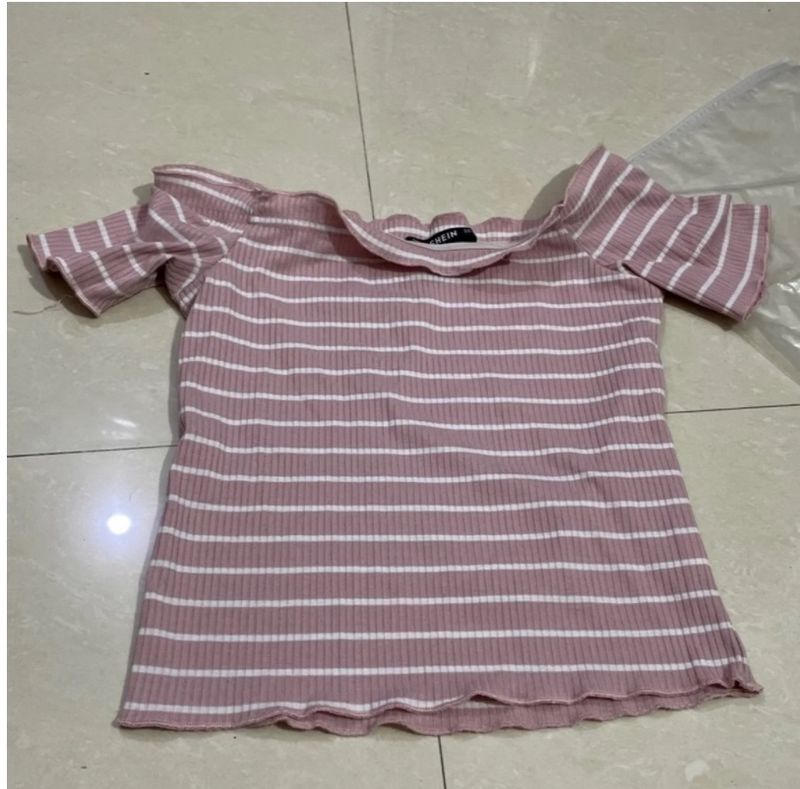 SHEIN - Off Shoulder Crop Top