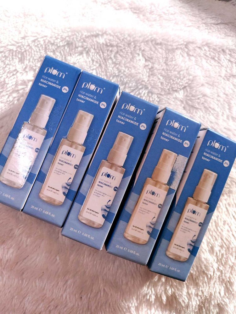 Plum 3% Niac &amp; Rice Water Face Toner |Pack Of 5