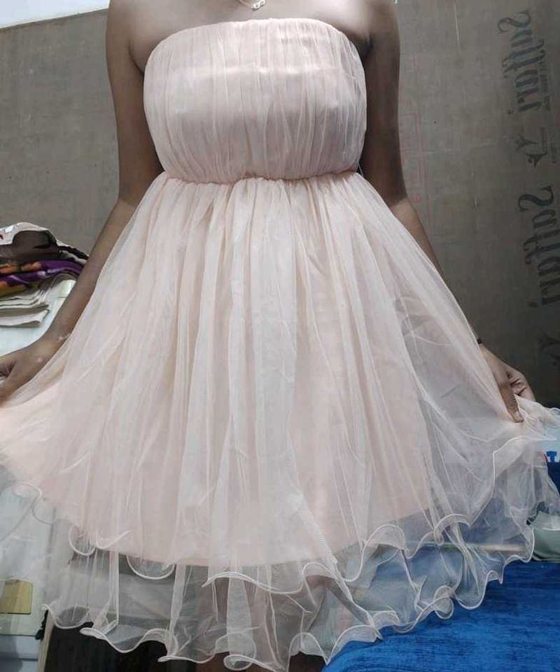 Elegant Strapless Tulle Dress