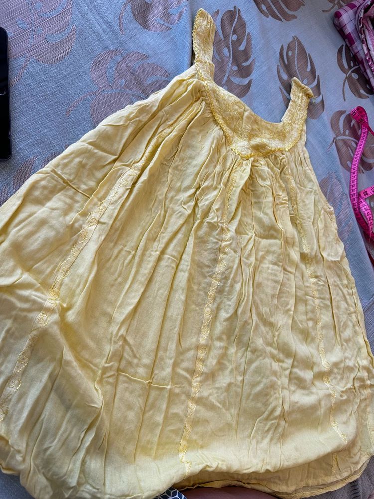 Flowy Yellow Ethnic Skirt