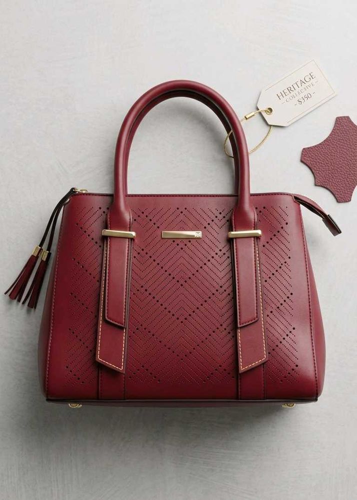 New Elegant Burgundy Handbag