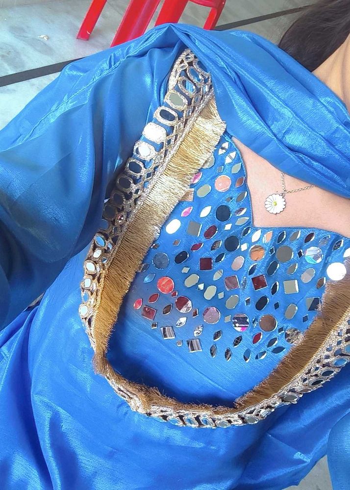 Stunning Royal Blue with Mirror Work trending 4 pi